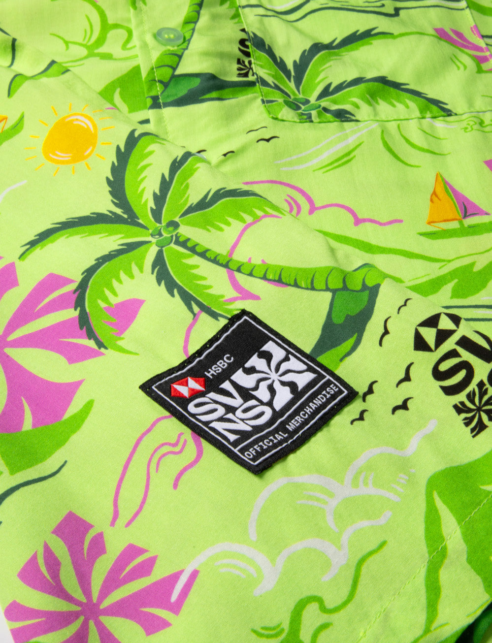 SVNS 2025 Singapore Kids Hawaiian Shirt - Singapore Lime