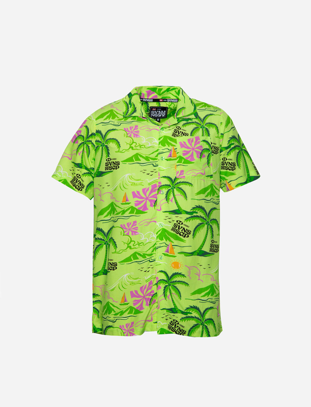 SVNS 2025 Singapore Kids Hawaiian Shirt - Singapore Lime
