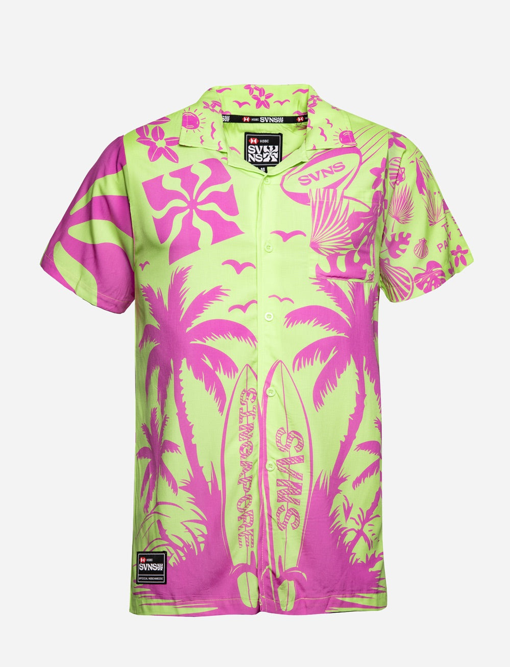 SVNS 2026 Singapore Hawaiian Shirt - Singapore Lime