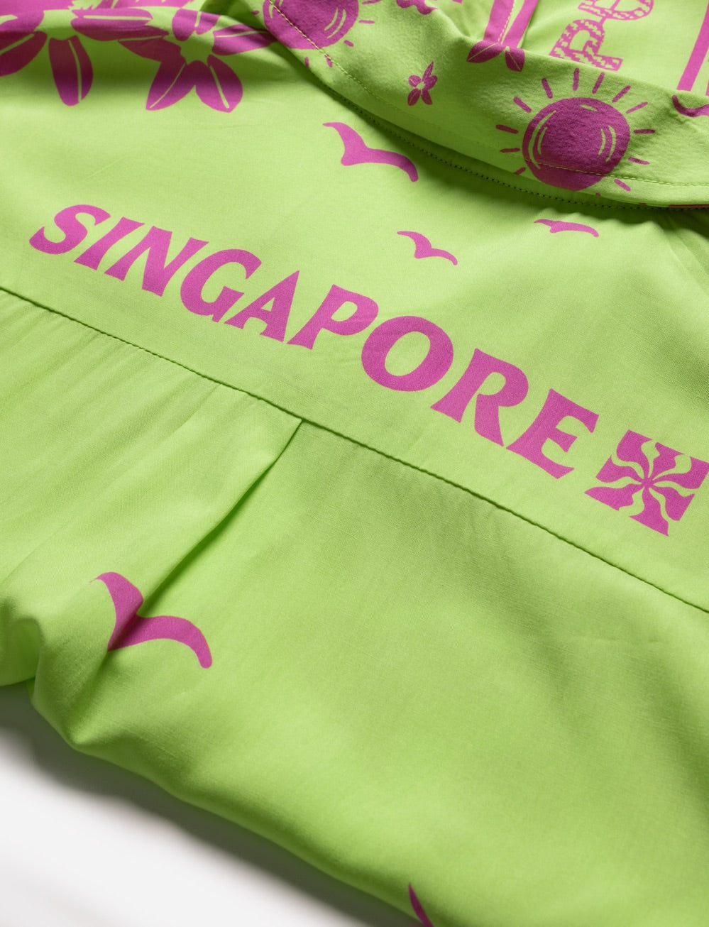 SVNS 2026 Singapore Hawaiian Shirt - Singapore Lime