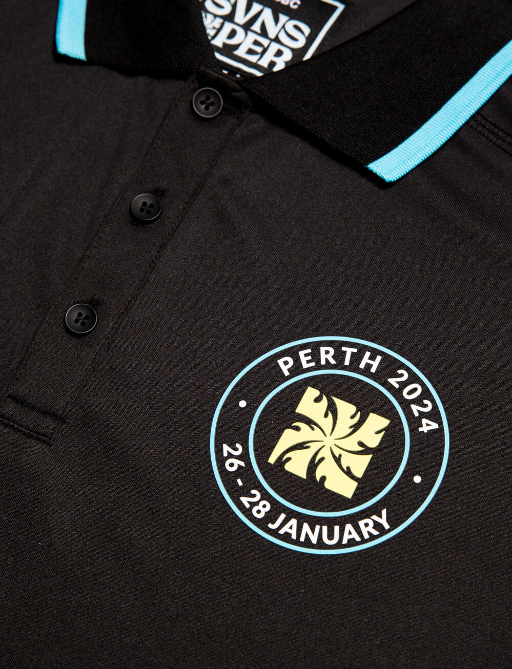 SVNS Perth Tech Polo - Black